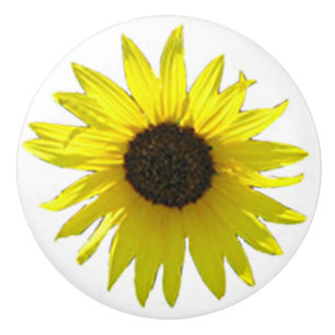 Single Big Sunflower Bloom Ceramic Knob