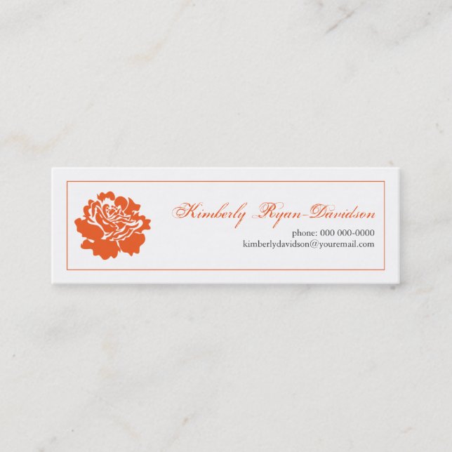 Single Blossom in Orange Business Card (Front)