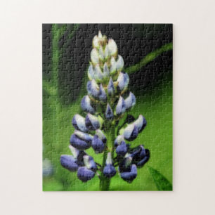 Single Blue Lupine Flower Orton Effect  Jigsaw Puzzle