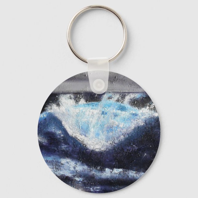 Single Blue Wave Keychain (Front)