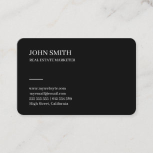 Single business card with black glossy background