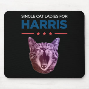 Single Cat Ladies For Harris 2024 Political  Mouse Pad