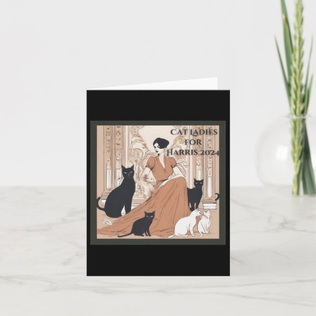 Single Cat Ladies For Kamala 2024  Card (Front)