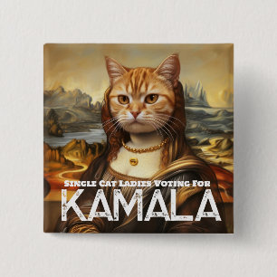 Single Cat Ladies for Kamala Button
