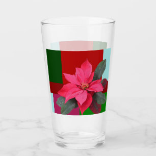 Single Christmas Pointsettia design Glass