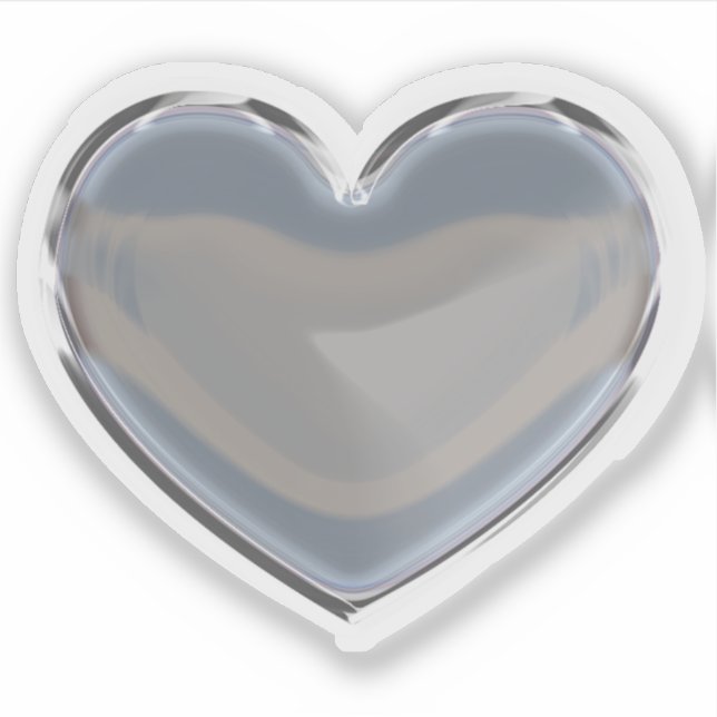 Single Chrome Heart Sticker (Front)