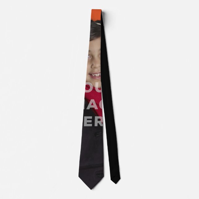 Single Covered Image Photo Funny Neck Tie (Front)
