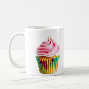 Single Cupcake with Pink and White Frosting Coffee Mug