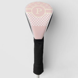 Single Custom Monogram Polka Dot and Roses  Golf Head Cover