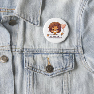Single Cutie Black Girl 6 Cm Round Badge