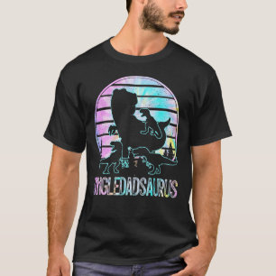 Single Dadsaurus Dinosaur Dad Of 3 Kids Tie Dye S T-Shirt