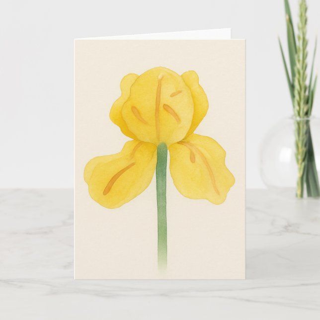 Single Daffodil Watercolor Greeting Card (Front)