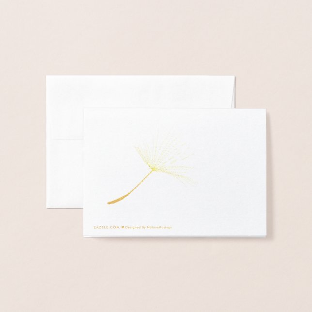 Single Dandelion Tuft Foil Card (Back With Envelope)
