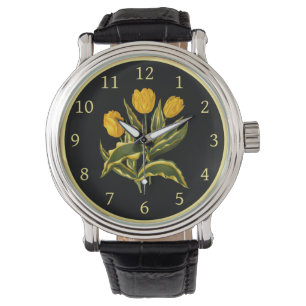 Single Early Tulip Yellow 006 ~ Botanical Art ~  Watch