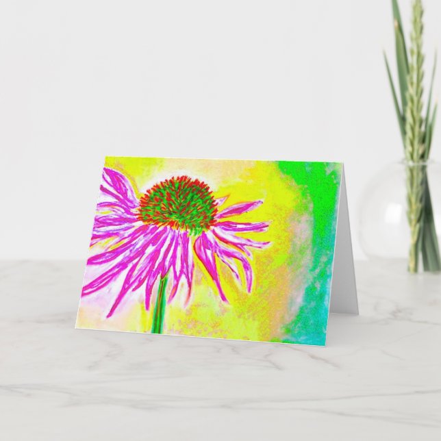 Single Echinacea Note Card <Blank Inside> (Front)