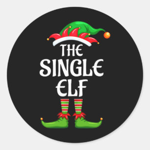 Single Elf Matching Family Group Christmas Party Classic Round Sticker