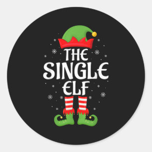 Single Elf Xmas Family Matching Elf Squad Christma Classic Round Sticker