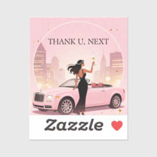 Single Era Party Sticker Thank U, Paper Label