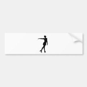 Single Figure Skater Black & White Bumper Sticker