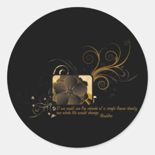 Single Flower Buddha Classic Round Sticker