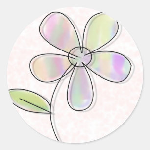 Single Flower Classic Round Sticker