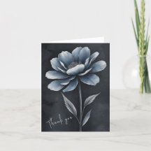 Single Flower Thank Thank You Map greeting card
