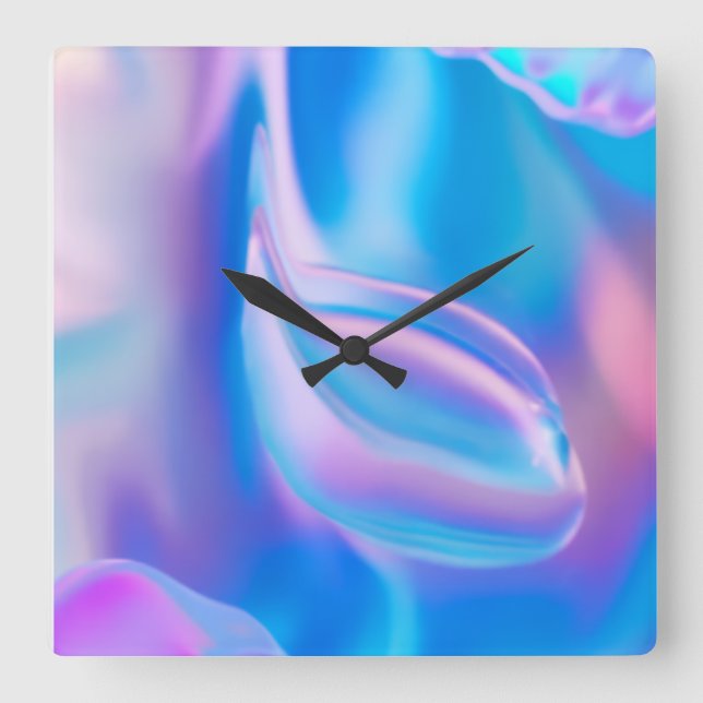 Single glass  square wall clock (Front)