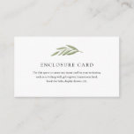 Single Greenery Branch Enclosure Card<br><div class="desc">Use this space to custom create any insert card for your invitation such as a gift registry,  wishing well,  honeymoon fund,  books for baby,  display shower,  etc. Featuring watercolor green leaves on a single branch.</div>