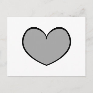 Single Grey Heart Postcard 0001