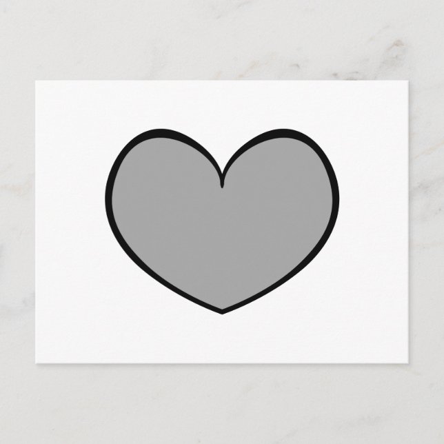Single Grey Heart Postcard 0001 (Front)