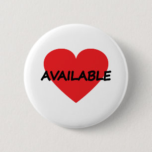 single heart available 6 cm round badge