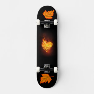 Single Heart on Flame picture  Skateboard