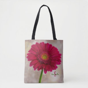 Single Hot Pink Gerbera Tote bag