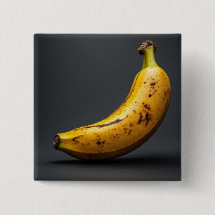 Single Isolated Banana and Its Shadow 15 Cm Square Badge