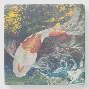 Single Koi on Coaster