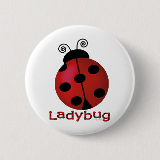 Single Ladybug 6 Cm Round Badge