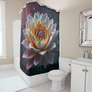 Single Large Flower Bloom in Multi-coloure Shades Shower Curtain