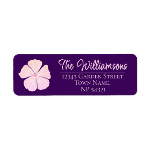Single Lavatera Flower Return Address Label