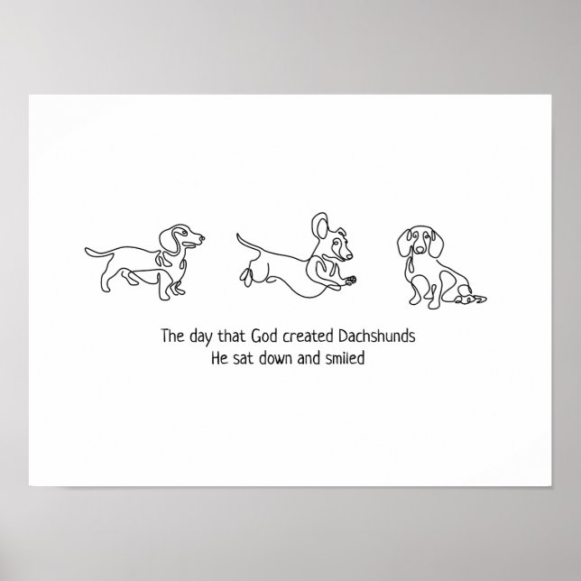 single line art - dachshunds dog poster (Front)