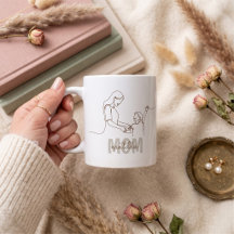 Single line art personalised mum's mug