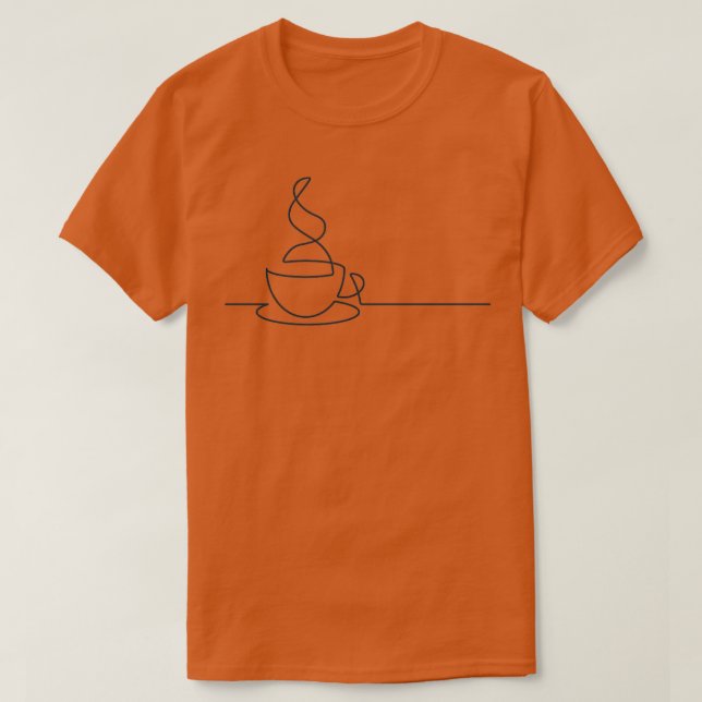 Single Line Coffee Cup Illustration 2 T-Shirt (Design Front)