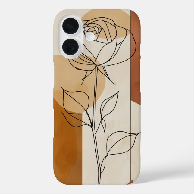 Single Line Rose Case-Mate iPhone Case (Back)