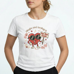 Single & Loving It Retro Funny Canvas Tri-Blend Shirt