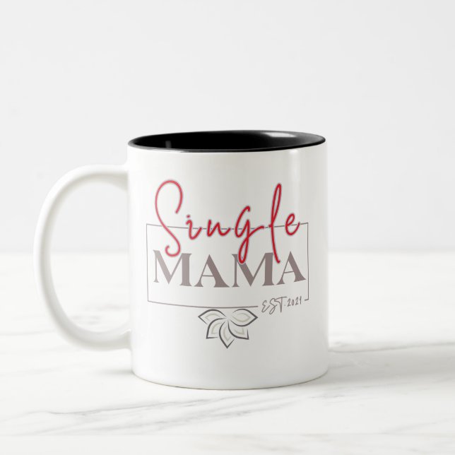 Single Mama Minimalist Two-Tone Coffee Mug (Left)