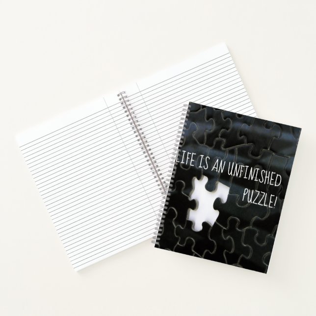 Single Missing Piece Black and White Photograph Notebook (Inside)