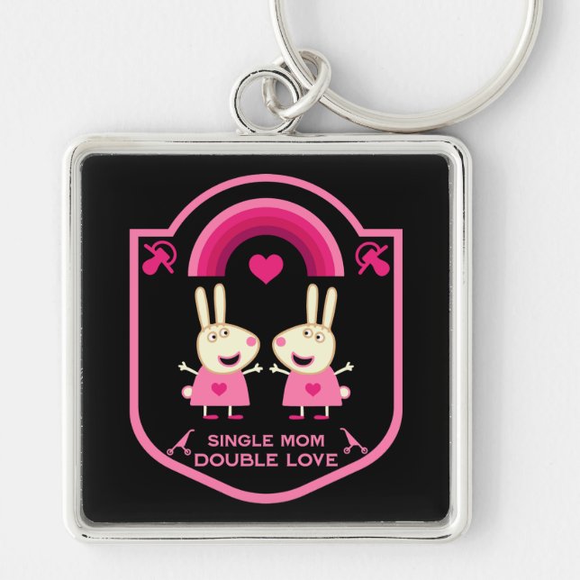 Single Mom Of Twins Key Ring (Front)