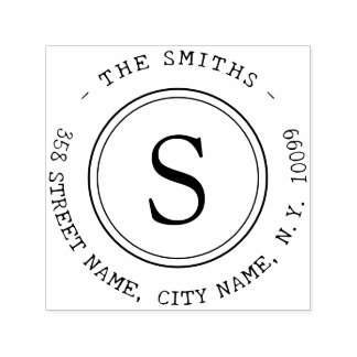 Single Monogram Family Name Self-inking Stamp