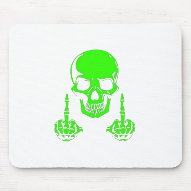 Single mousepad green skull! (Front)
