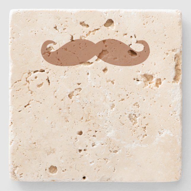 single moustache stone coaster (Front)