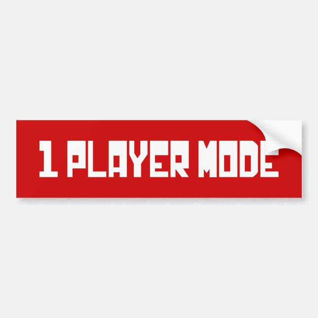 Single / One Player Mode Bumper Sticker (Front)